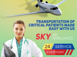 24 Hours Take the Benefit ICU Air Ambulance from Hyderabad from Sky