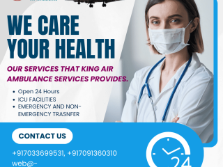 Air Ambulance Service in Kolkata, West Bengal by King- Provides Ventilators inside Planes