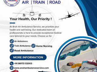 Ansh Air Ambulance Service in Patna - The Features For Patient Transfer Are First Class