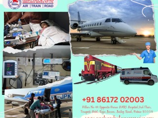 Ansh Air Ambulance Service In Guwahati - The Commercial Stretcher And All Tools Are Well-Equipped