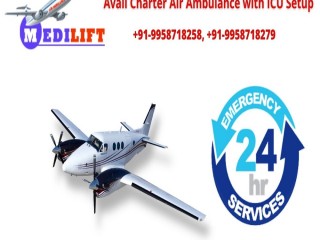 Hi-Level CCU Air Ambulance Services in Delhi by Medilift