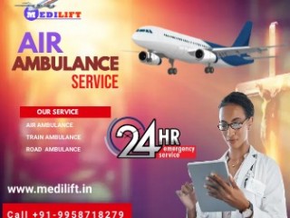 Choose Advanced Air Ambulance Services in Delhi by Medilift with Medical Team