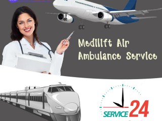 Book Air Ambulance Service in Allahabad through Medilift with Updated Remedial Tools
