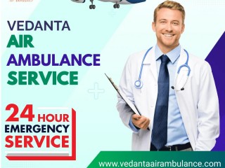 Vedanta Air Ambulance Service in Srinagar with Well Expert Physician Support