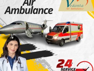 Vedanta Air Ambulance Service in Coimbatore with All Emergency Medical Tools