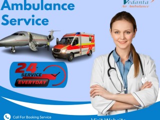 Vedanta Air Ambulance Service in Raigarh with Critical Care Medical Team