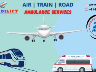 Medilift Air Ambulance Service in Kolkata with Suitable ICU by Medilift at Low Cost