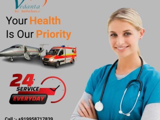 Vedanta Air Ambulance Service in Ahmedabad with the certified and certified medical team