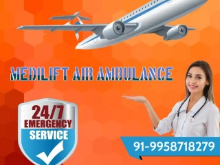 Medilift Air Ambulance in Delhi with all Comprehensive Care with Medical Team