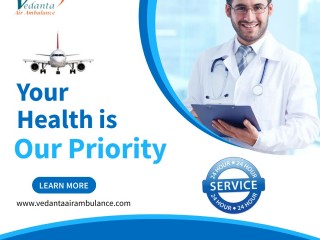 Vedanta Air Ambulance Service in Shillong with Best Quality Medical Team