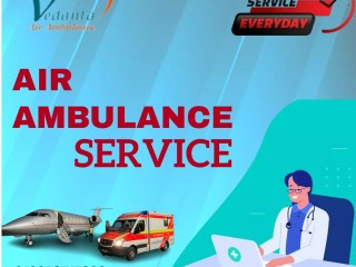 Vedanta Air Ambulance Service in Udaipur with Emergency Medical Tools