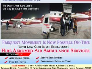 Aeromed Air Ambulance Services in Chennai - Complete The ICU Setup & Expert Medical Staff