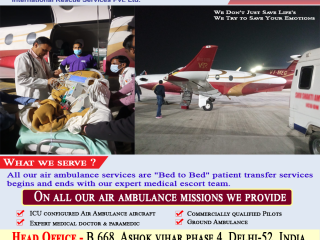 Aeromed Air Ambulance Services in Siliguri - ICU Setup and Commercial Stretcher All the Time Available