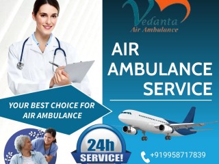 Vedanta Air Ambulance Service in Raigarh with all Necessary Medical Equipment