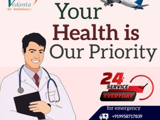 Vedanta Air Ambulance Service in Rewa with Hi-Tech Healthcare Equipment