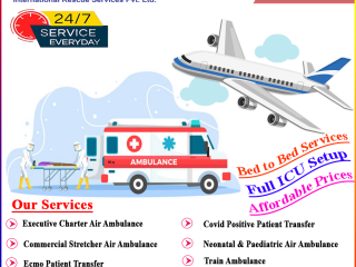 Aeromed Air Ambulance Services in Ranchi -ICU Bed Is All the Time Provided