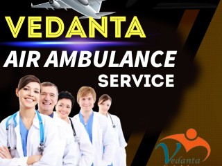 Vedanta Air Ambulance Services in Muzaffarpur with ICU and CCU Medical Setups