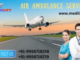 Book Air Ambulance Services in Indore by Medilift with Focused Medical Squad
