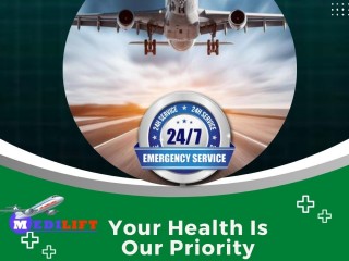 Book the Prompt Class Medical ICU Air Ambulance Service in Raipur through Medilift