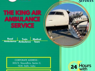 Avail Air Ambulance Service in Bagdogra by King with Bed to Bed Transfer Support