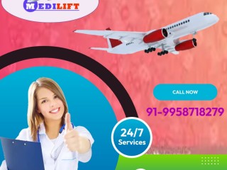 Hire Air Ambulance Services from Kolkata to Delhi by Medilift with MD Doctors and Experienced Medical Team