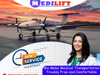 Medilift Air Ambulance in Raipur with Life Saving Equipments