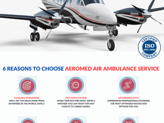 Aeromed Air Ambulance Service in Bangalore Well-Maintained Patient Transportation