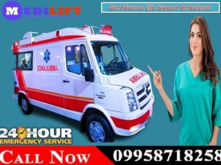 Medilift Ambulance in Rajendra Nagar, Patna with Advanced Life-Support Facilities