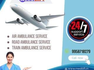 Use Air Ambulance Services in Delhi by Medilift with all Remedial Medical Tools
