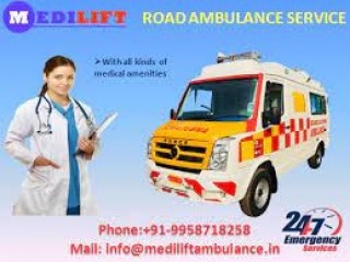 Medilift Ambulance in Kumhrar, Patna with a Trained Paramedical Team and High Technology