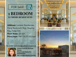 FOR SALE | 1- Bedroom Condo - Lumiere Residences Pasig